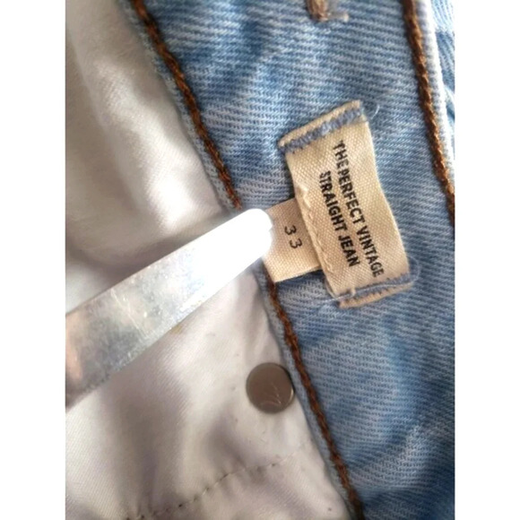 Madewell The Perfect Vintsge Jeans Womens Size 33  Blue Straight Fit Dist… - Picture 9 of 9